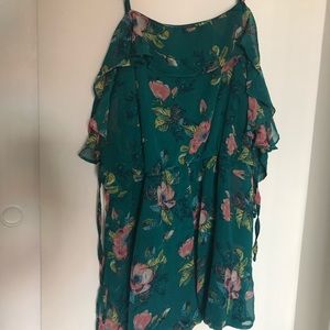 Cold shoulder floral romper